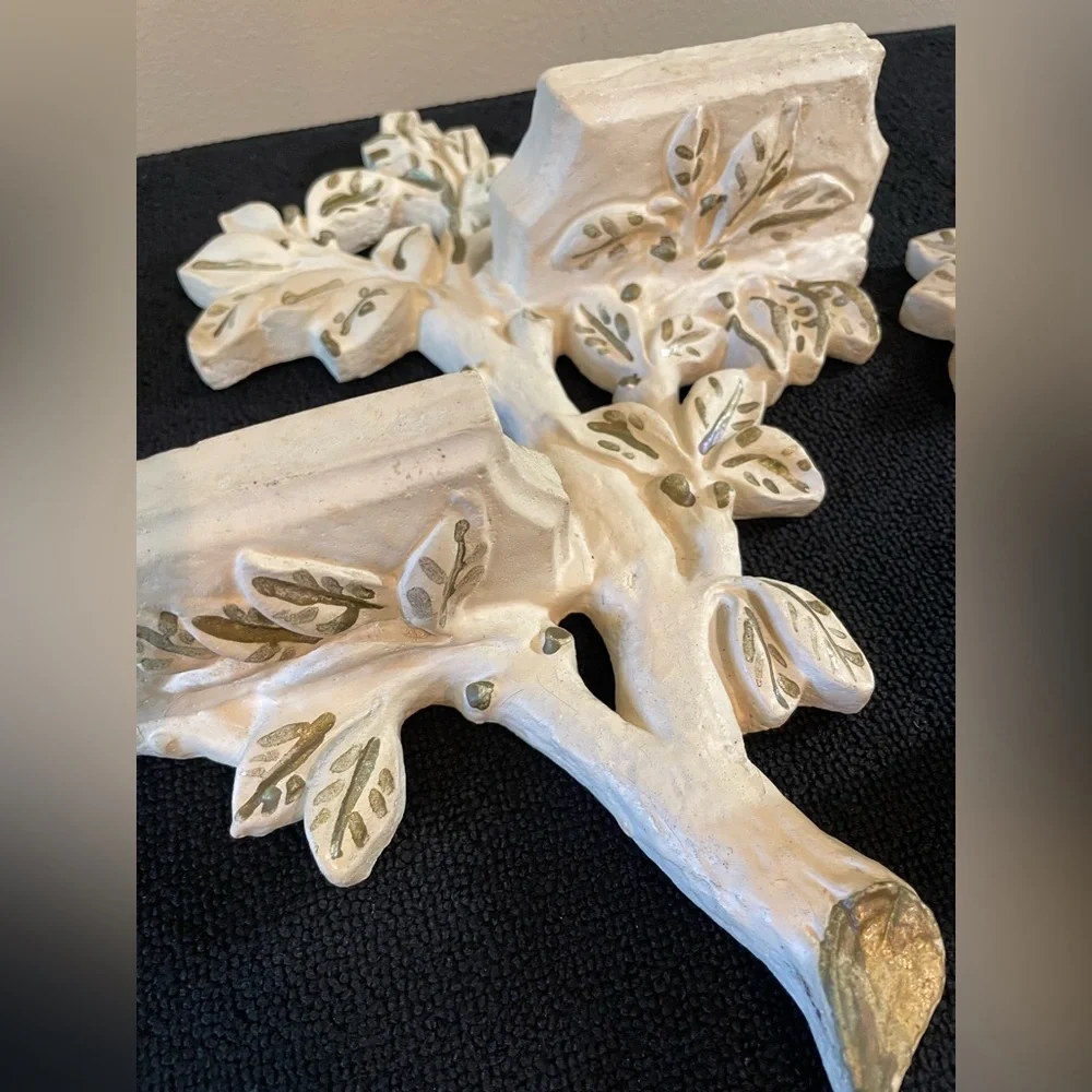 Vintage 1950's Ceramic Wall Hanging Sconce Tree Branch with Leaves